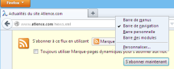 Affichage de la barre personnelle de Firefox