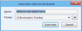 Add a new live bookmark in Firefox