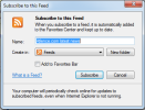 Follow a RSS feed in Internet Explorer