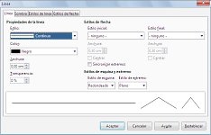 Cambiar estilos de las lÃ­neas en Apache OpenOffice.org