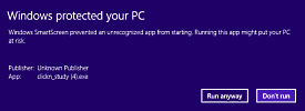 Security alert in Windows 8