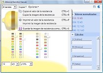 Parte de las opciones disponibles en Atlence Resistor Viewer